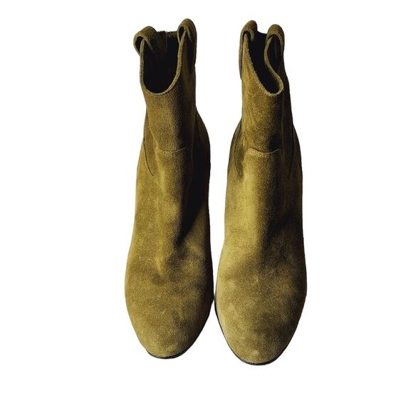 Club Monaco Olive Suede Arlietta Heeled Ankle Boots 36.5 - Picture 2 of 8